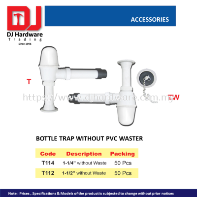 CL ACCESSORIES BOTTLE TRAP WITHOUT PVC WASTER