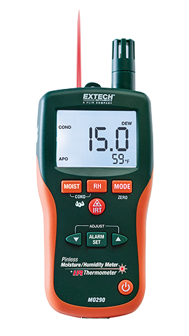 EXTECH MO290 : Pinless Moisture Psychrometer + IR