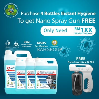 Wireless Nano Spray Gun RZ-W3 @ Free 5 Litre UltraEjau Instant Hygiene Sanitizer