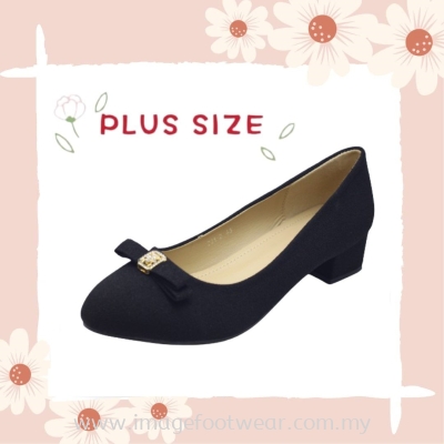PlusSize Women 1 inch Heel Shoes- PS-221-2- BLACK Colour