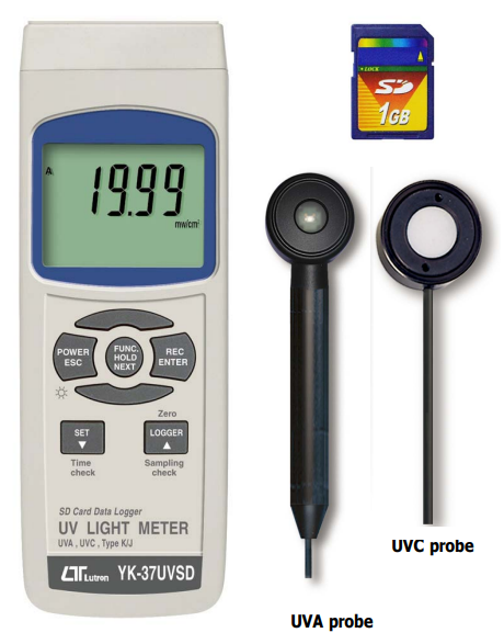 lutron yk-37uvsd uva, uvc light meter