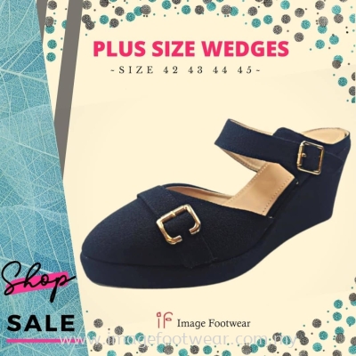 PlusSize Women 2.5 inch Wedges -PS-2023-8- BLACK Colour