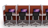 4 cluster call center workstation Office table Selangor Office furniture malaysia Office Workstation