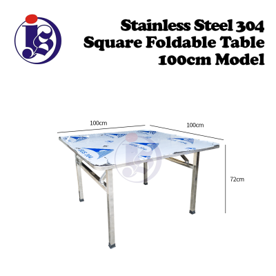 Stainless Steel 100cm Square Foldable Table