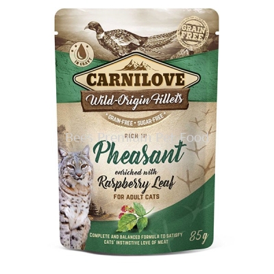 Carnilove Pheasant with Raspberry Leaves Cat Pouch 85g