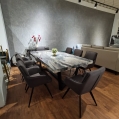 Marble Dining Table with 8 Dining Chairs (BRE5+L12+X2080)