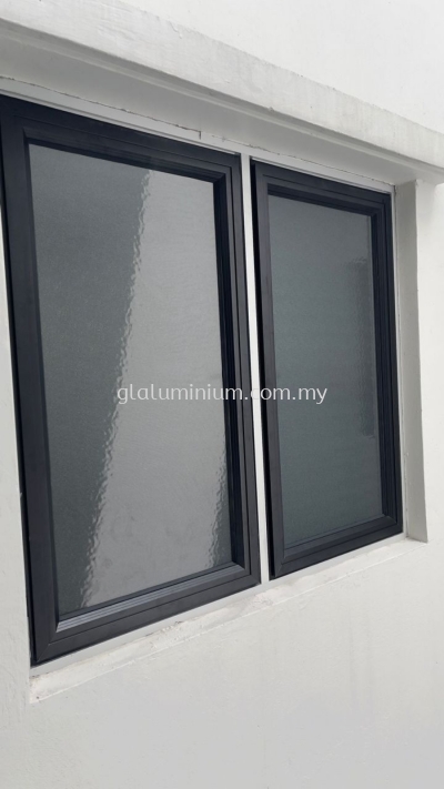 casment windows (powder coated black +naco glass) @Aparment Kristal, jalan Ecohill 1/2,Semenyih, Selangor 