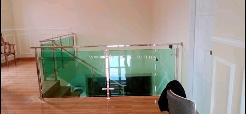 Site: Puchong Meranti. Stainless Steel Glass Railing With Tempered Glass 