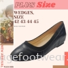 PlusSize Women 2 inch Wedges Shoes- PS-2218-26 PU/BLACK Colour Plus Size Shoes