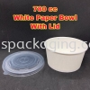 Single Wall Paper Bowl 780cc with cover (Plain white)  Paper Bowl Bowl