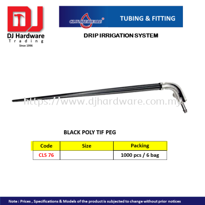 CL WATERWARE TUBING & FITTING DRIP IRRIGATION SYSTEM BLACK POLY TIF PEG CLS76 (CL)