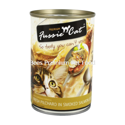 Fussie Cat Fresh Pilchard in Smoked Salmon Jelly Can 400g