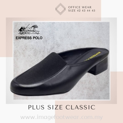 PlusSize Women 1 inch Heel Slip-On Shoe- PS-1205 BLACK Colour