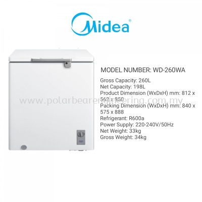 MIDEA CHEST FREEZER WD-260WA R600