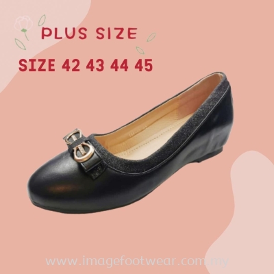 PlusSize Women 2.5 inch Wedges Shoes- PS-196-13 BLACK Colour