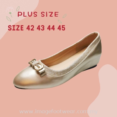 PlusSize Women 2.5 inch Wedges Shoes- PS-196-13 LIGHT GOLD Colour