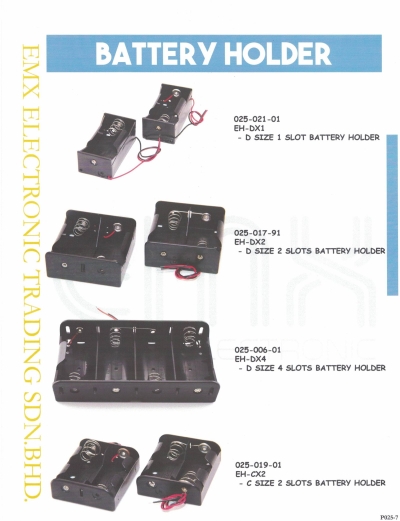 D / C Size Battery Holder With Lead Wire