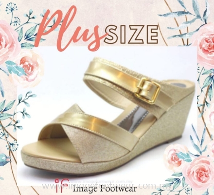 PlusSize Women 2.5 inch Wedges- PS-618-21 LIGHT GOLD Colour