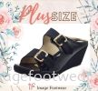 PlusSize Women 2.5 inch Wedges- PS-6188-11 BLACK Colour Plus Size Shoes