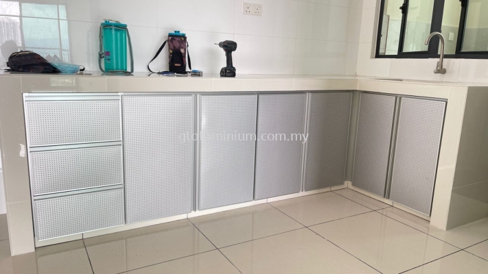cabinet swing door + drawers ( ACP pin hole) @Lido Residency, jalan Yaacob Latif, Kuala Lumpur 