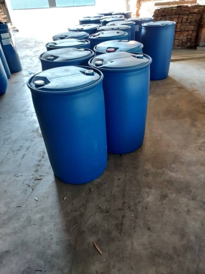 Used 200L Blue drum with white screw cap (2)