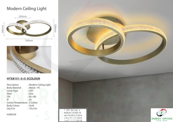 Special Lighting 62W Modern Ceiling Light HTX8151 3+5 3COLOUR