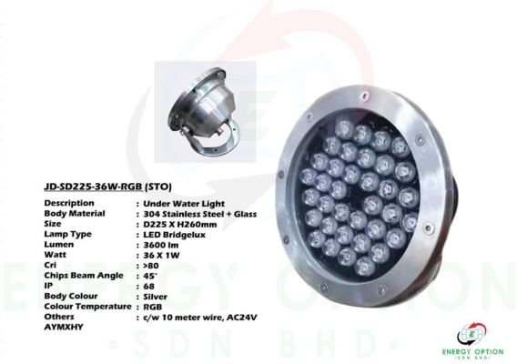 Special Lighting 1W-x36 Underwater Light JD SD225 RGB (STO)