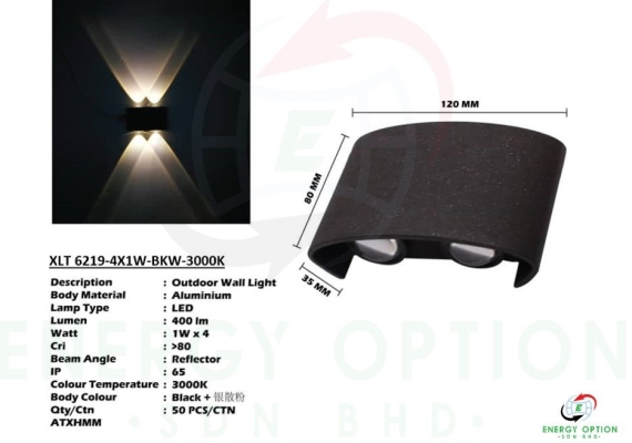 Special Lighting Outdoor Wall Light XLT6219 4X1W BKW 3000K
