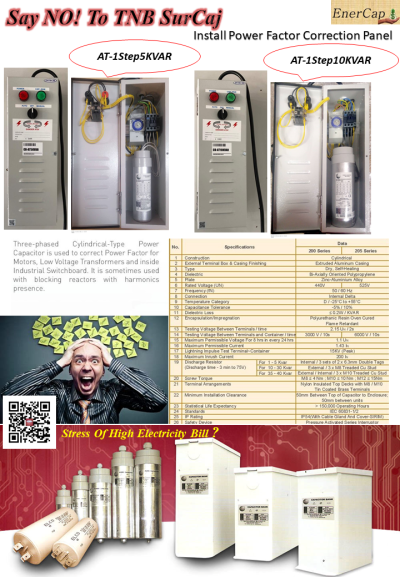 ELECTRIC POWER FACTOR CORRECTION PANEL 1STEP 