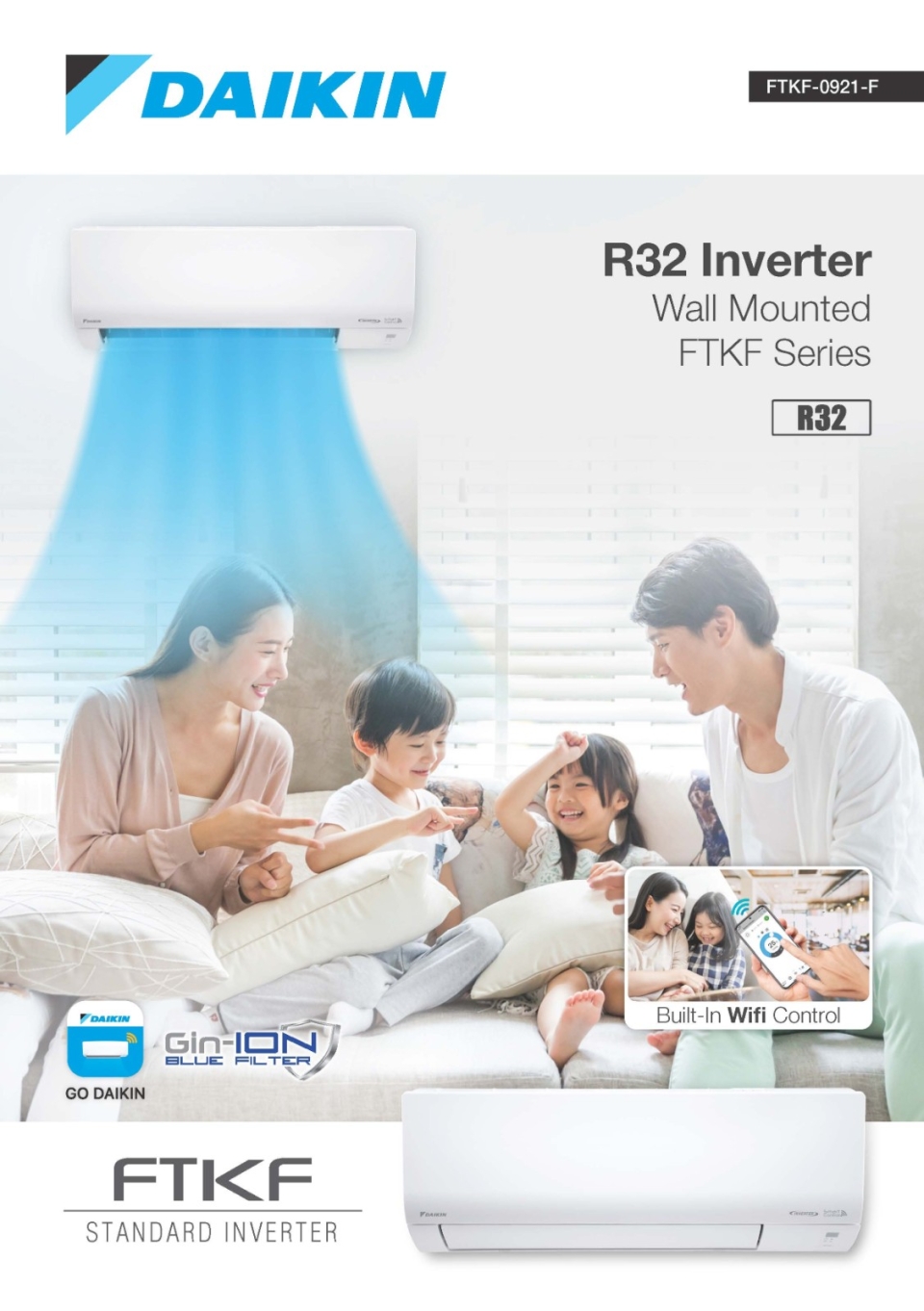 Daikin R32 Inverter Wall Mounted FTKF (WIFI) Series Air-Conditioner (Daikin Malaysia) (5 Star)