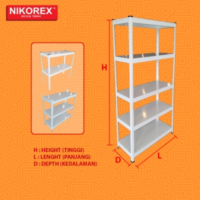  201004WH - 2 in 1 Rack - 5 Levels (Metal Shelves)