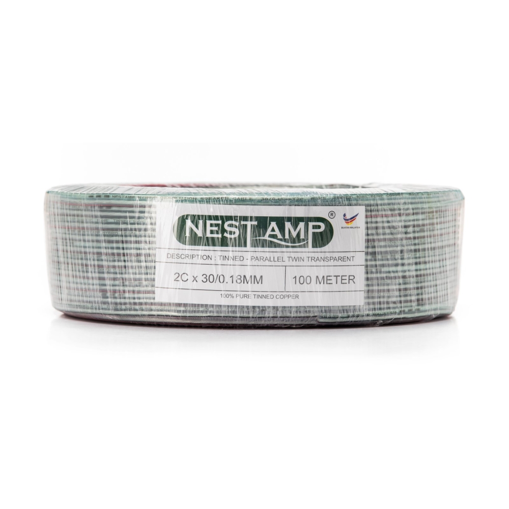 Nestamp Tinned Parallel Twin Transparent Cable 2Cx30/0.18mm (Blue)