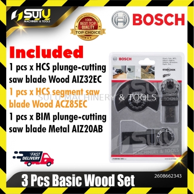 BOSCH 2608662343 Basic Wood Set (3 Pcs)