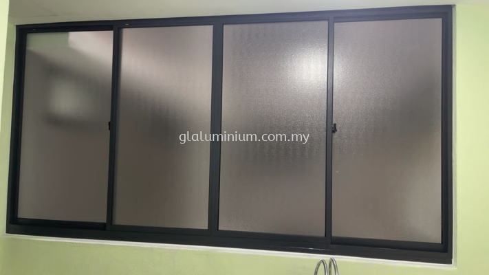 s. windows + Above fix glass ( powder coated grey) + Naco glass @Akasa Condominium, Jalan balakong, Cheras 