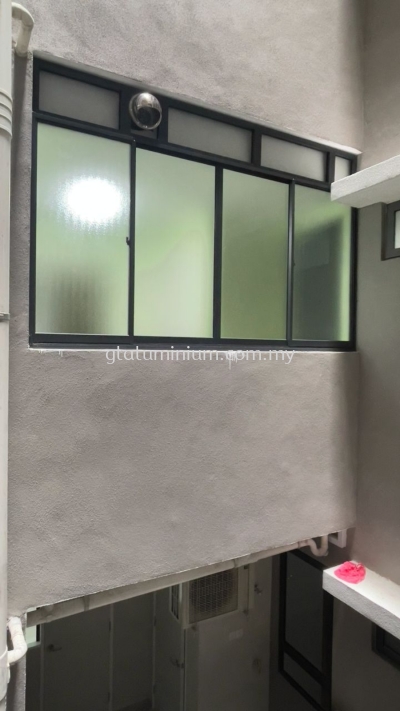 s. windows + Above fix glass ( powder coated grey) + Naco glass @Akasa Condominium, Jalan balakong, Cheras 