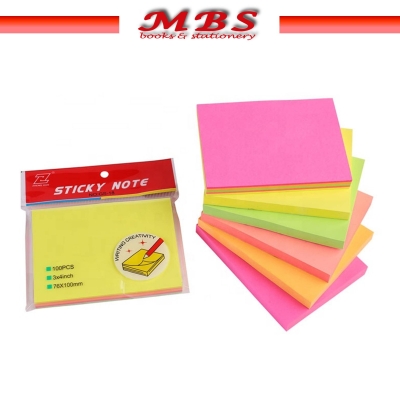 Colour Sticky Notes  100 Sheet -(1/Pkt) Sticky Note Memo Pad Lable Sticker Bookmark Stationary