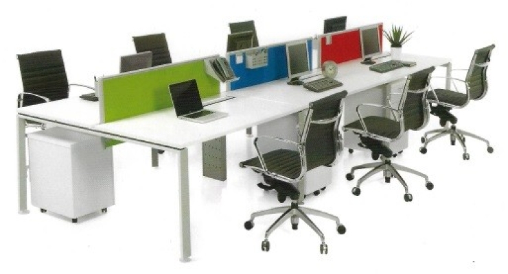 Linear workstation with desking panel