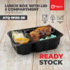 ATQ-19155-2B | 100pcs 2 Compartment Lunch Box with Lid Packaging