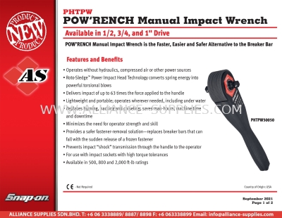 SNAP-ON POW'RENCH Manual Impact Wrench PHTPW