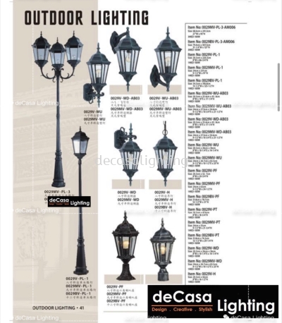 Outdoor Pole Light / Bollard / Wall light / Pillar Light / Pendant Light