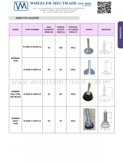 Adjuster Feet, Metal Adjuster, Leveling Mounts