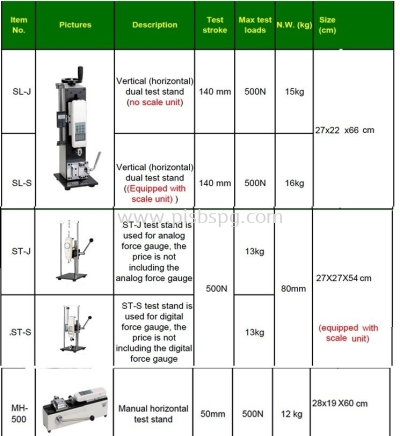 Manual Stand ASC, ALX, ASL, AST, AMH, ALR