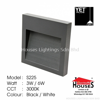 S225 3W 6W BK-SQ LED-WW SURFACE