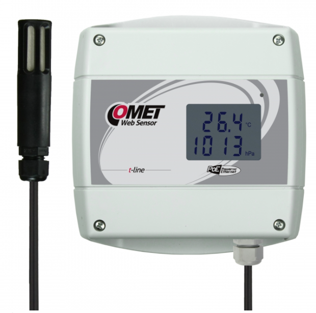 comet t7611 web sensor with poe - remote thermometer hygrometer barometer with ethernet interface