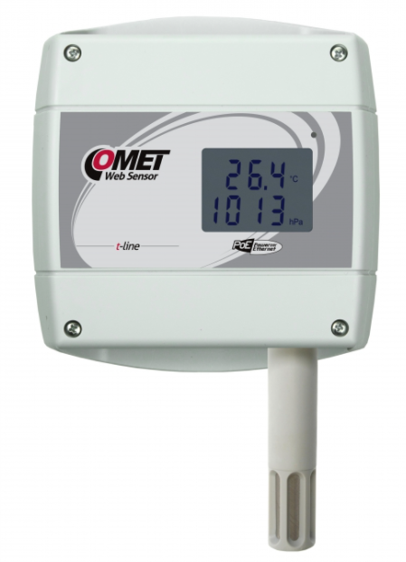 COMET T7610 Web Sensor with PoE - remote thermometer hygrometer barometer with Ethernet interface.