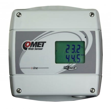 COMET T7613D Web Sensor with PoE, duct mount - remote thermometer hygrometer barometer with Ethernet