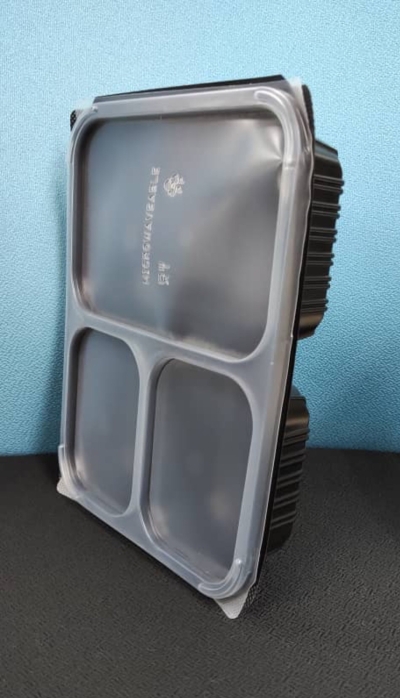 Disposable Compartment PP Lunch Box (Tray + Lid)