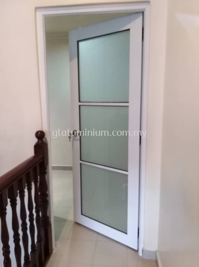 powder coating white + 5mm Frosted glass @Jalan Bukit Midah, Taman Midah, Cheras 