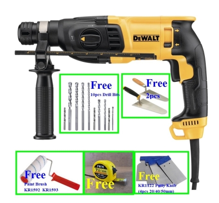 FreeGifts- Dewalt D25133K 26mm Rotary Hammer 3in1 800w ID30425 