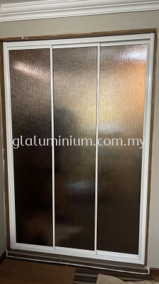 Aluminium shower p/c white + pvc@Ukay Perdana 